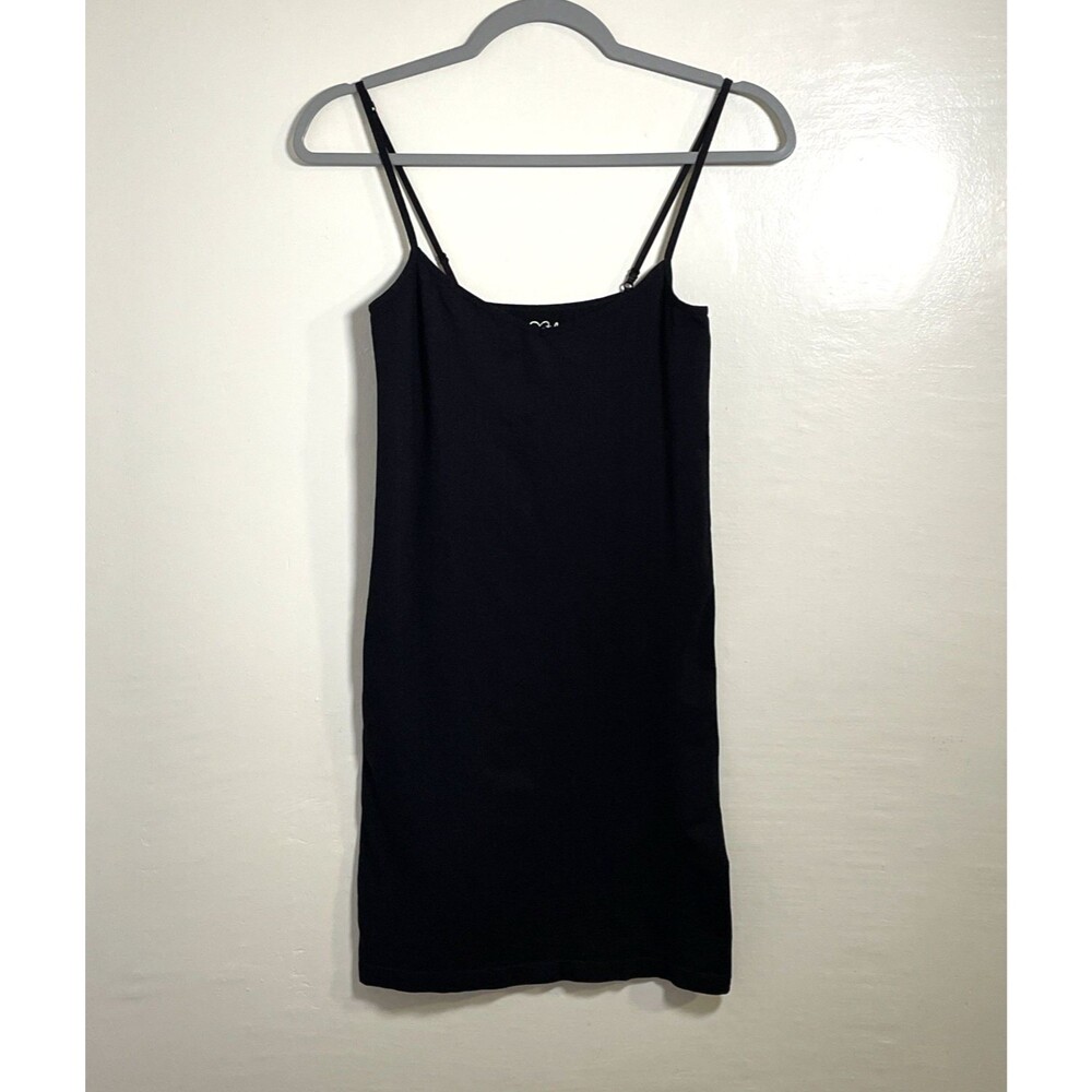 Intimately Free People Womens Spaghetti Strap Dress Black Nylon Slip Size M/L - Picture 2 of 8